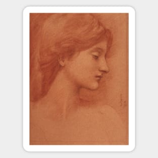 Study of a Female Head by Edward Burne-Jones Magnet